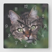 Create Your Own Custom Pet Photo Square Wall Clock Vierkante Klok (Voorkant)