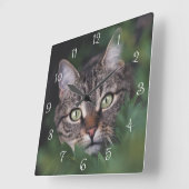 Create Your Own Custom Pet Photo Square Wall Clock Vierkante Klok (Hoek)