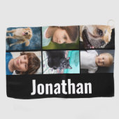 Create your own custom photo men's black golfhanddoek (Horizontaal)