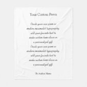 Create Your Own Custom Poem Fleece Deken (Voorkant)