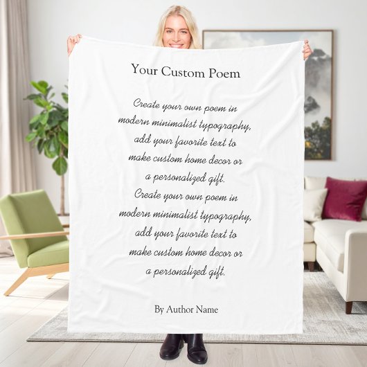 Create Your Own Custom Poem Fleece Deken