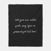 Create Your Own Custom Quote Fleece Deken (Voorkant)