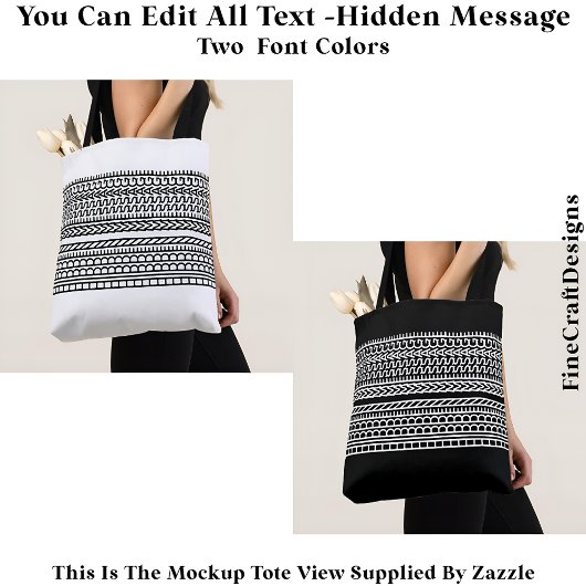 Create Your Own Custom Short Hidden Message 104B Tote Bag