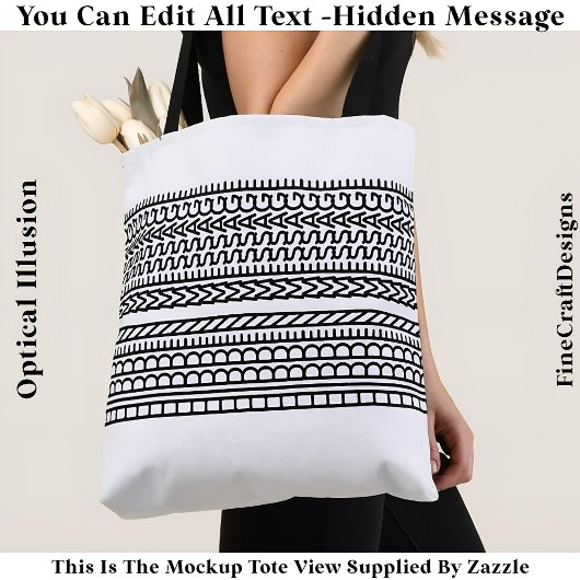 Create Your Own Custom Short Hidden Message 104B Tote Bag
