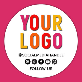 Create Your Own Custom Social Media Business Logo Ronde Sticker