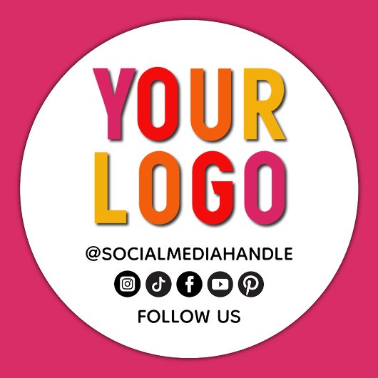 Create Your Own Custom Social Media Business Logo Ronde Sticker