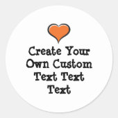 Create your own custom text white Bkgd Ver Ronde Sticker (Voorkant)
