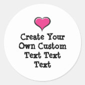 Create your own custom text white Bkgd Ver Ronde Sticker (Voorkant)