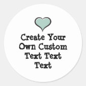 Create your own custom text white Bkgd Ver Ronde Sticker (Voorkant)