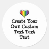 Create your own custom text white Bkgd Ver Ronde Sticker (Voorkant)