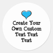 Create your own custom text white Bkgd Ver Ronde Sticker (Voorkant)