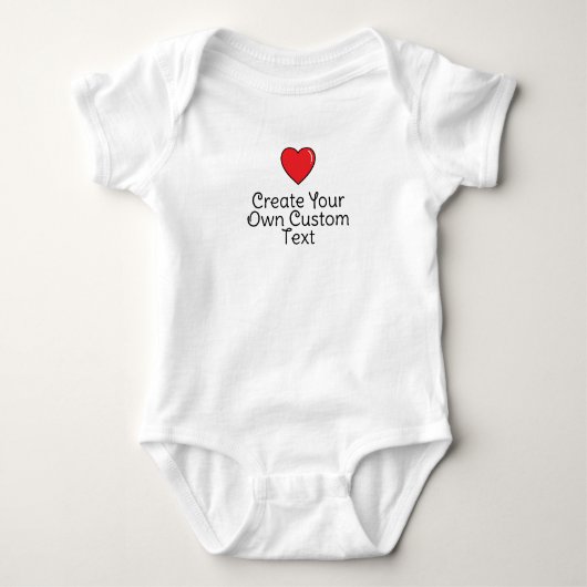 Create your own custom text with red heart  romper (Voorkant)