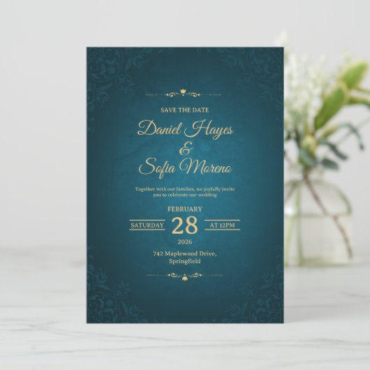 Create Your Own Custom Wedding Invitation Cards Kaart (Staand voorkant)