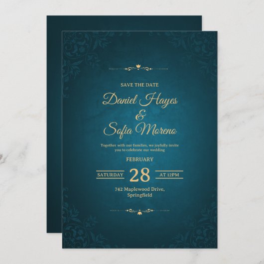 Create Your Own Custom Wedding Invitation Cards Kaart (Voorkant / Achterkant)