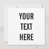 CREATE YOUR OWN - CUSTOMIZABLE BLANK KAART (Achterkant)