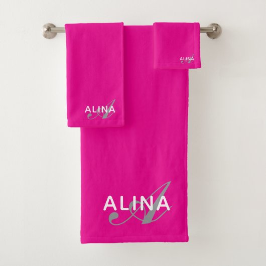 Create Your Own Customize Monogram Color Match Bad Handdoek (Insitu)