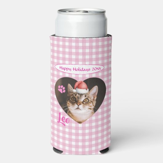Create Your Own Cute Cat 2 Photo Script Christmas Seltzer Blikjeskoeler (Seltzer Achterkant)