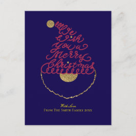 Create Your Own Cute Glitter Santa Christmas  Feestdagenkaart