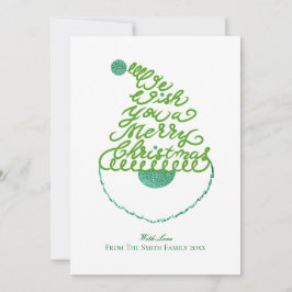 Create Your Own Cute Glitter Santa Christmas Flat  Feestdagenkaart