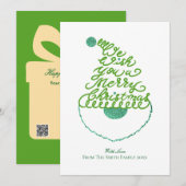 Create Your Own Cute Glitter Santa Christmas Flat  Feestdagenkaart (Voorkant / Achterkant)