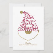 Create Your Own Cute Glitter Santa Christmas Flat  Feestdagenkaart (Voorkant)