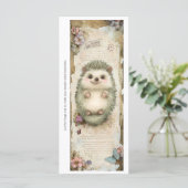 Create Your Own Cute Hedgehog Bookmark Card (Staand voorkant)