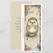 Create Your Own Cute Hedgehog Bookmark Card (Voorkant / Achterkant)