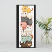 Create Your Own Cute Kitten Stack Bookmark Card (Staand voorkant)