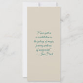 Create Your Own Cute Teal Sloth Bookmark Card (Achterkant)