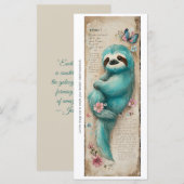 Create Your Own Cute Teal Sloth Bookmark Card (Voorkant / Achterkant)