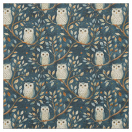 Create Your Own Cute Winter Owls Blue Stof