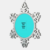 Create Your Own cyan Tin Sneeuwvlok Ornament (Rechts)