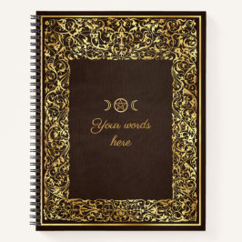Create Your Own Dark Brown Giided Filigree Notitieboek