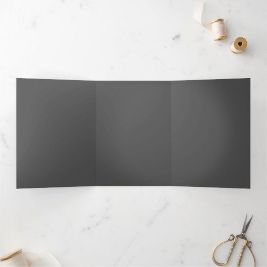 Create Your Own dark gray Custom Design Drieluik Kaart (Binnen)