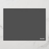 Create Your Own dark gray Custom Design Folie Feestdagen Briefkaart (Achterkant)