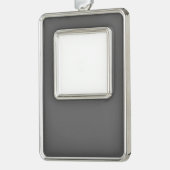 Create Your Own dark gray Custom Design Verzilverd Omlijst Ornament (Links)
