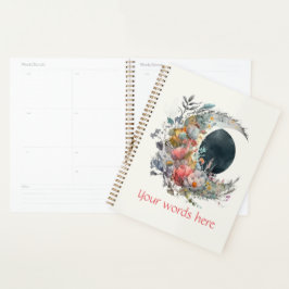 Create Your Own Dark & Light Floral Crescent Moon Planner