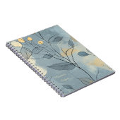 Create Your Own Deep Blue Floral Minimalist Notitieboek (Rechterzijde)
