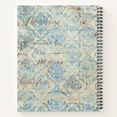 Create Your Own Distressed Blue Damask Love Letter Notitieboek (Achterkant)