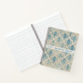 Create Your Own Distressed Vintage Blue Damask Notitieboek (Binnen)