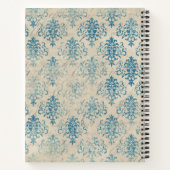 Create Your Own Distressed Vintage Blue Damask Notitieboek (Achterkant)