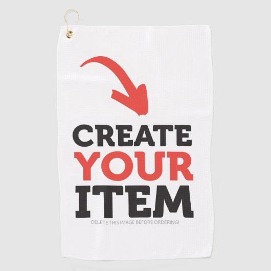 CREATE-YOUR-OWN DIY Custom upload your design Golfhanddoek (Voorkant)