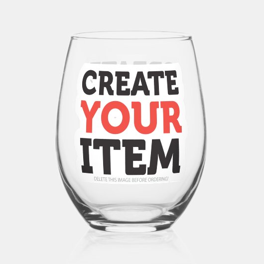 CREATE-YOUR-OWN DIY Custom upload your design Wijnglas Zonder Voet (Achterkant)