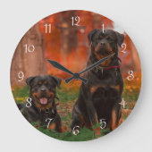 Create Your Own Dog Photo Round Wall Clock Grote Klok (Voorkant)