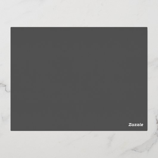 Create Your Own editable dark gray Folie Feestdagen Briefkaart (Achterkant)