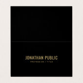 Create Your Own Elegant Black And Gold Folded Visitekaartje (Buitenkant ongevouwen)