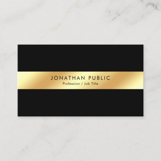 Create Your Own Elegant Black & Gold Template Visitekaartje (Voorkant)