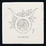 Create Your Own Elegant Black & White Taurus Stenen Onderzetter<br><div class="desc">This coaster features enchanting artwork that you can customize by personalizing them to decorate your home & ritual space or for every day use. Perfect for adding a personal touch to any handfasting, wedding, or special occasion, they also make terrific gifts for friends, family & your sister witches. Inspired by...</div>