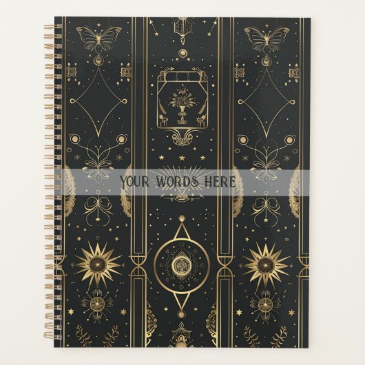 Create Your Own Elegant Gold Mystical Stripes Planner (Voorkant)