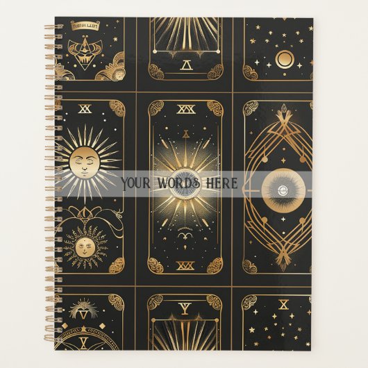 Create Your Own Elegant Gold Tarot Black Planner (Voorkant)